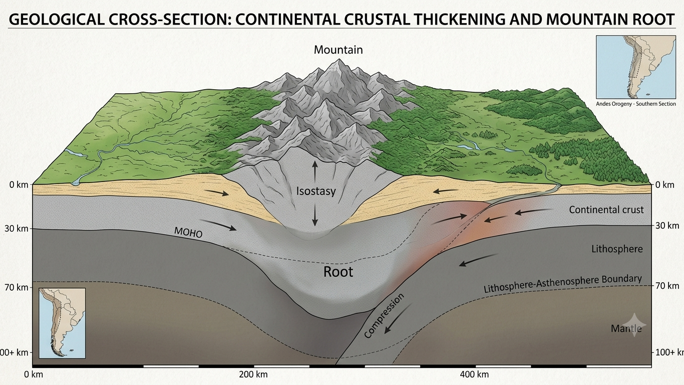 Diagram showing Mountain roots 